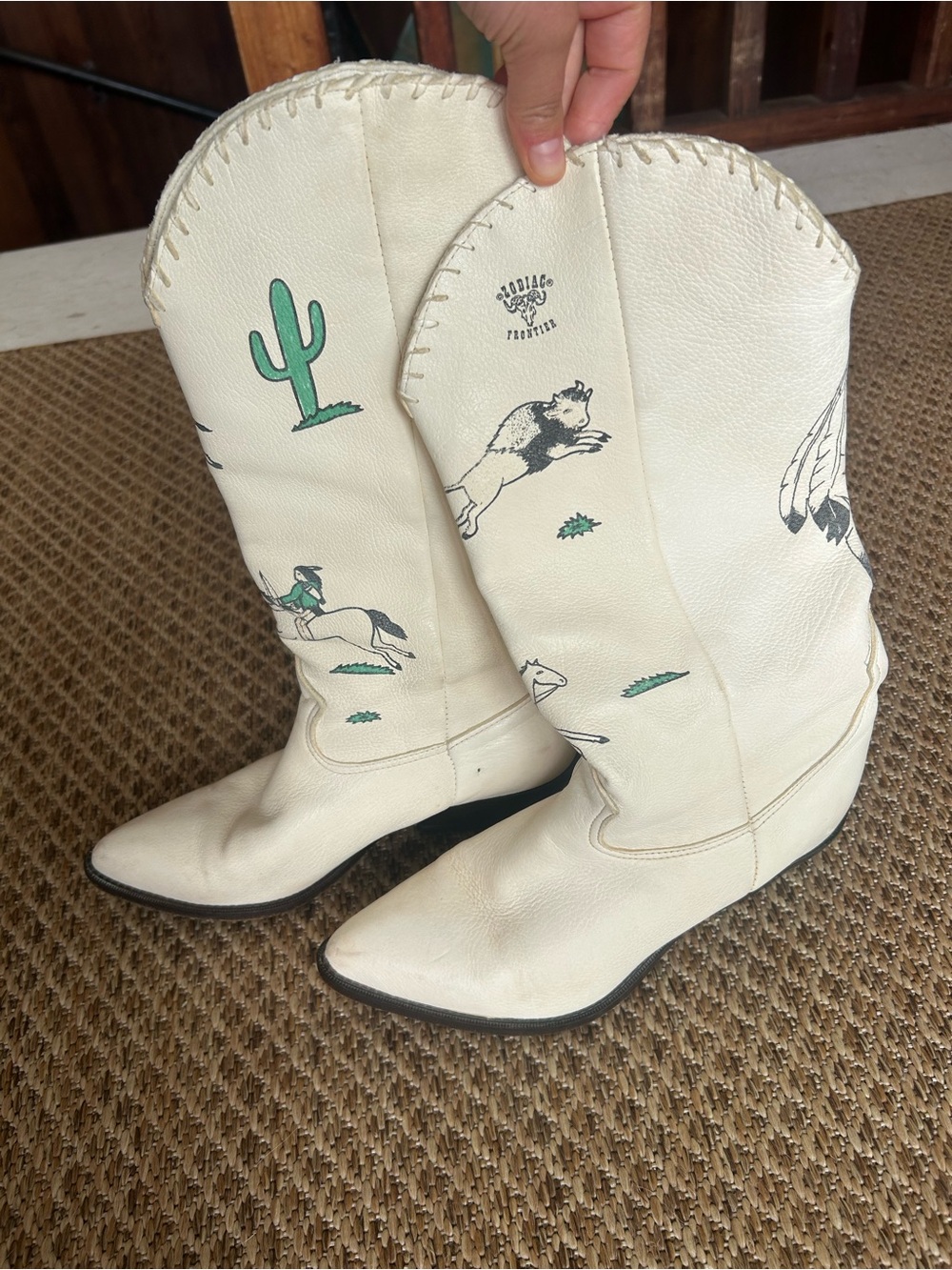 Vintage Zodiac Frontier Leather Cowgirl Boots